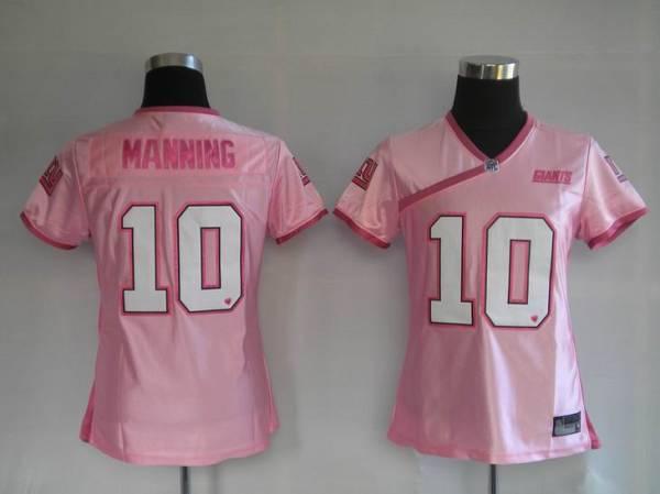 Giants #10 Eli Manning Pink Women's Be Luv'd Stitched NFL Jersey